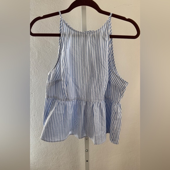 Blue Striped Sleeveless Top - Picture 3 of 5